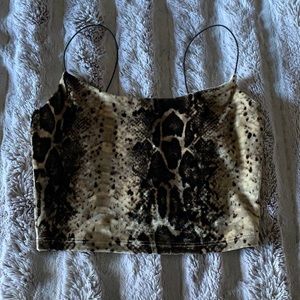 velvet snakeskin crop top